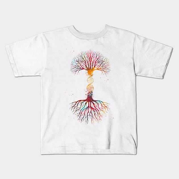 DNA Tree Kids T-Shirt by erzebeth